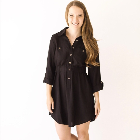 Black Button Dress - Picture 1 of 1